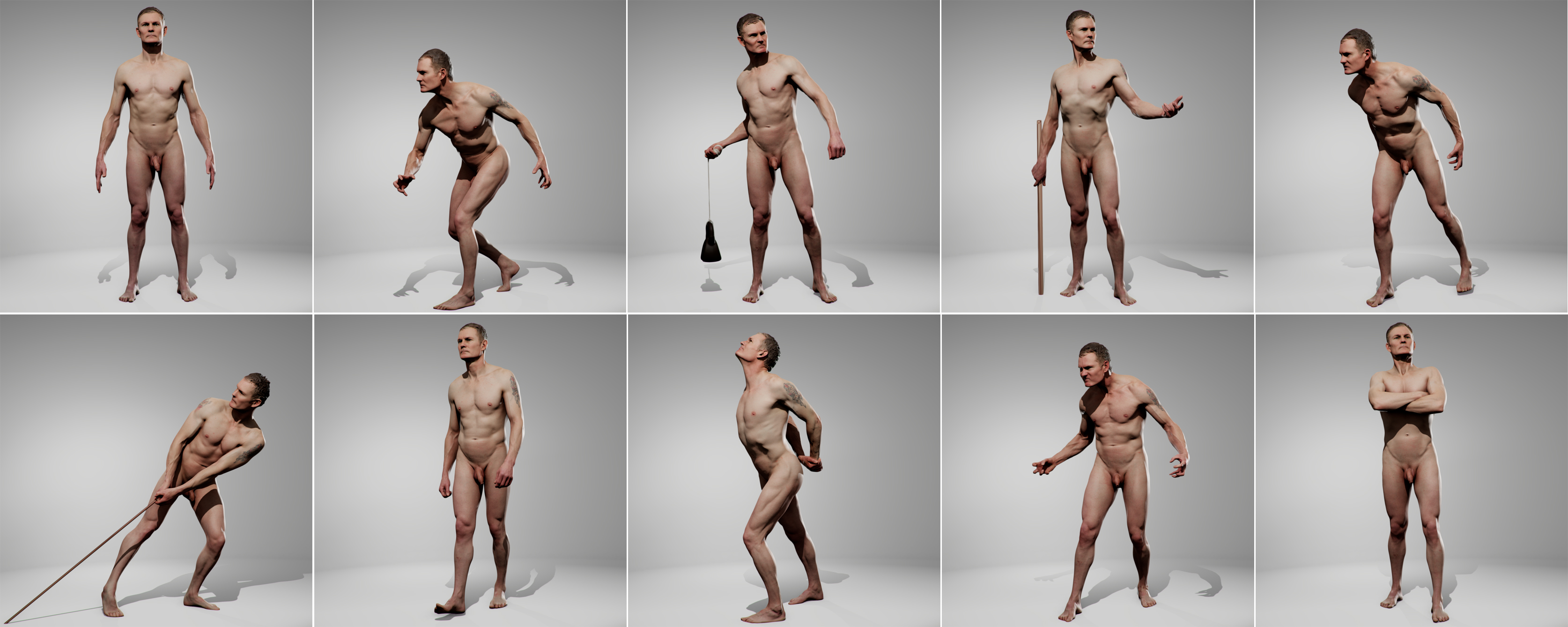 Nude male life model