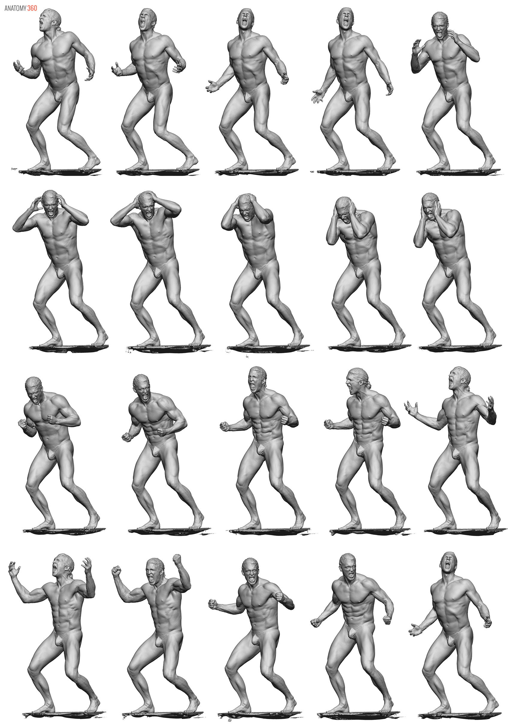 Dynamic Running Pose Reference Gallery.