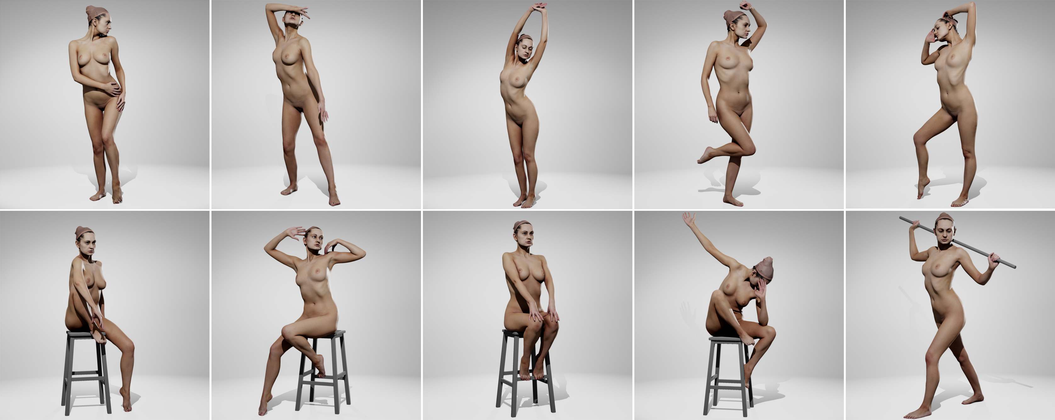 Nude photoshoot poses